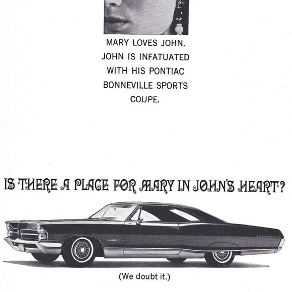 Pontiac Bonneville Sports Coupe Car Auto 1960s Vintage Print Ad 9 inch Tall - Picture 2 of 4